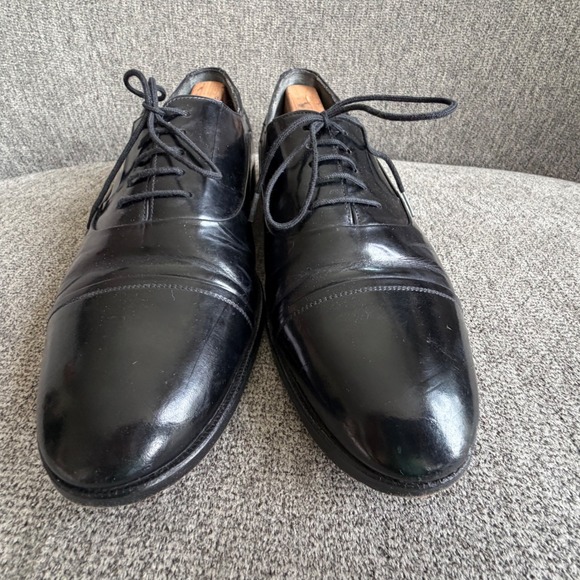Bally Mens Black Leather Cap Toe Oxford Dress Shoes Size 10 D Made in Italy main image 6